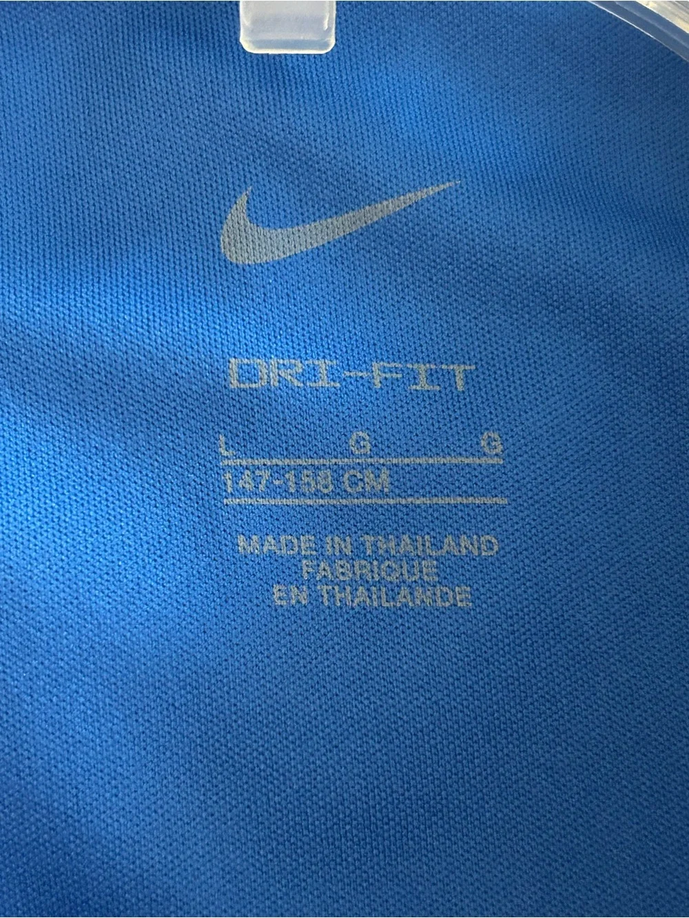 Nike Dri- Fit Jacket Boys Large Blue Full Zip Long Sleeve Mock Neck Gym